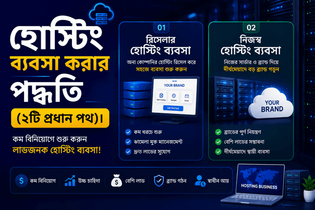 হোস্টিং ব্যবসা করার পদ্ধতি (২টি প্রধান পথ)